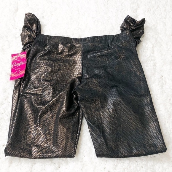 🆕 Candie’s metallic snakeskin leggings black gold - Picture 3 of 9